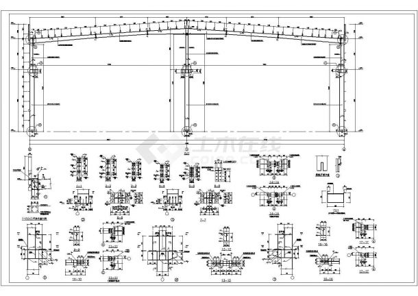 某180米x48米工业厂房建筑结构施工图（20t吊车）-图二