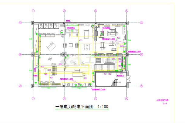 某地大型服装店强电设计图纸-图一