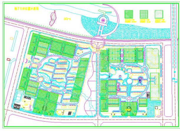 某生态小区园林景观总平面图（含设计说明）-图一
