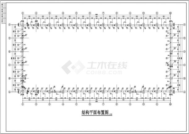 中小型钢结构散粮粮库建筑设计CAD详细参考图-图一