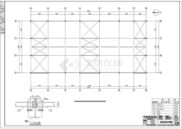 [湖南]某单层轻钢厂房设计扩初图（高7.2米）-图二