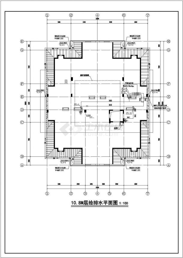 [广东]二层欧式风情酒店给排水消防施工图-图一