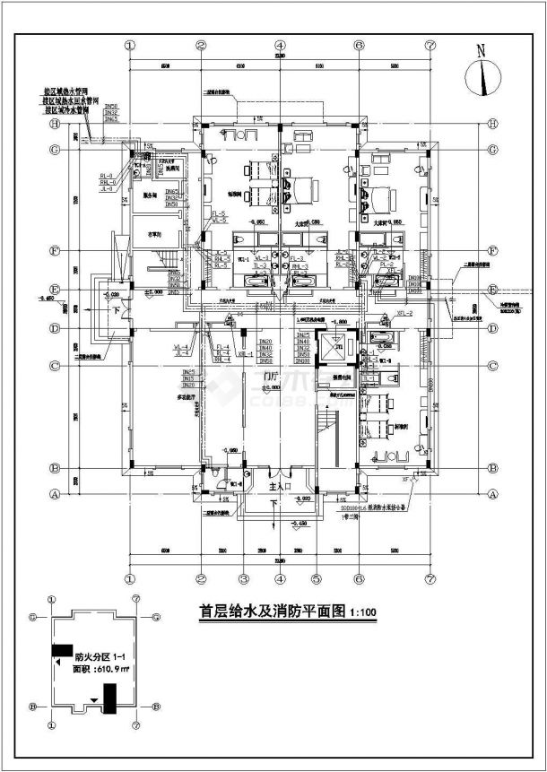 [广东]二层欧式风情酒店给排水消防施工图-图二