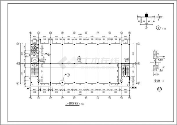 某4185平方米四层砖混结构厂房建筑施工图（高18.6米）-图一