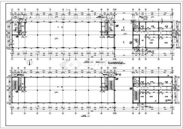 某900平方米三层砖混结构厂房建筑方案图（高12.4米）-图二