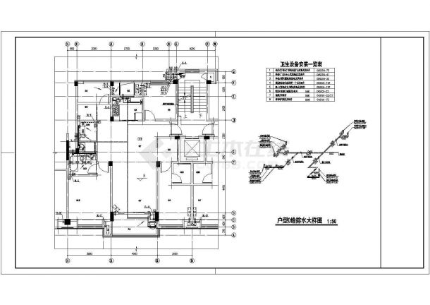 [安徽]7层住宅楼群给排水消防施工图（冷凝水系统）-图二