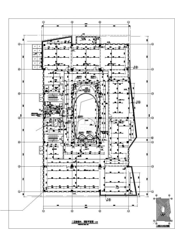 [江苏]10980㎡四层建设科研设计大厦给排水全套图纸（高空水炮雨水收集）-图二