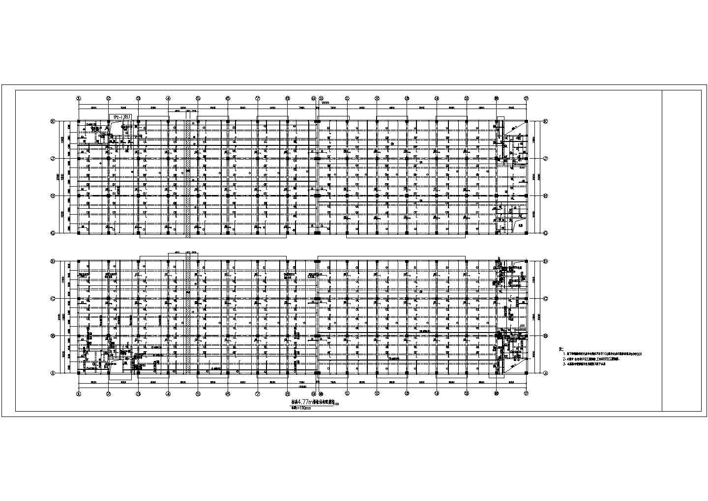 某地方三层框架结构厂房结构设计图（桩基础）