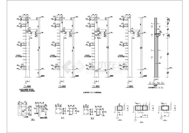 某跨度8m带吊车单层钢混排架厂房结构设计图（独立基础）-图二