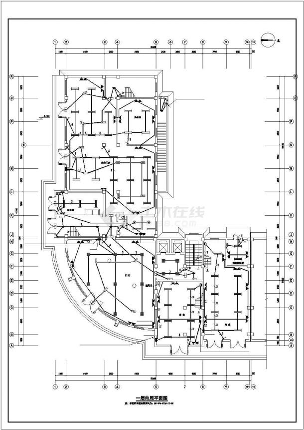 甘肃某4483㎡六层框架结构办公楼电气消防全套施工图-图二