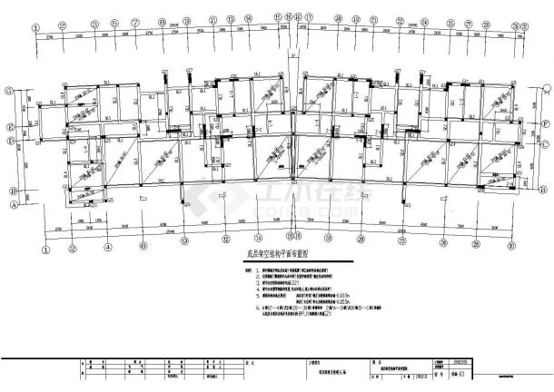 【南京】某框架结构小区住宅楼结构设计施工图-图一