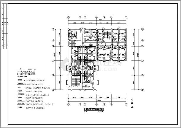 某地人民医院弱电建筑施工设计图纸-图一