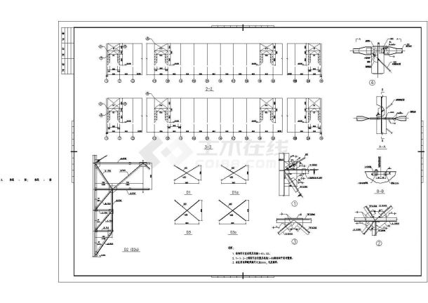 某跨度29.5m单层门式刚架厂房结构设计图-图一