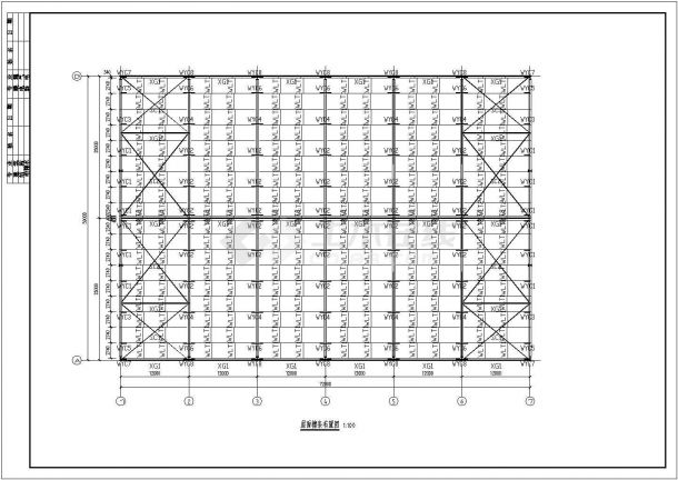 安庆某跨度25米单层钢结构厂房结构设计图（7度抗震）-图二
