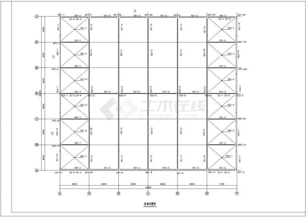北京某跨度18米单层门式刚架厂房结构设计图（8度抗震）-图一