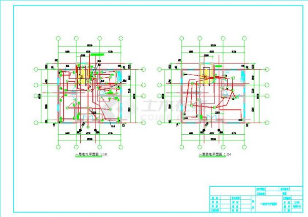 某二层别墅电气平面图及系统图（含设计说明）-图一