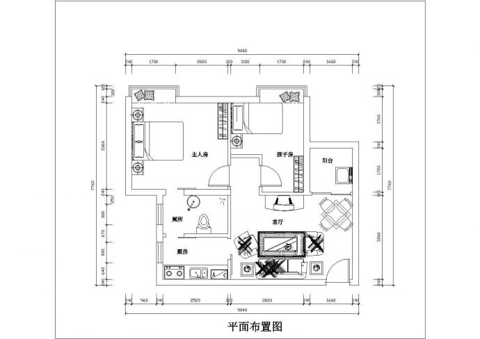 公寓室内装修设计图纸（共10张）_图1