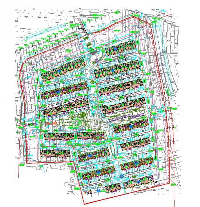 某地小型建筑小区景观设计平面详图_图1