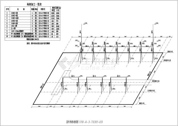 110kV屋外构架及基础施工图-图二