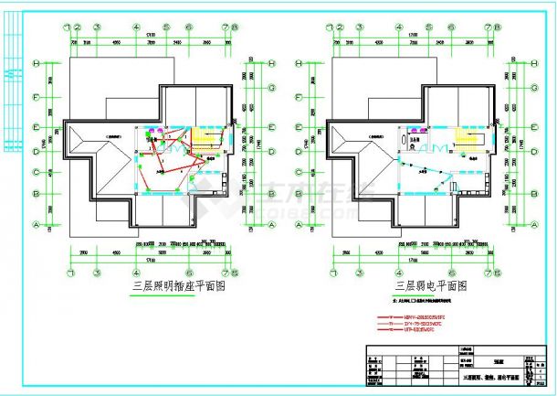 全套三层别墅电气系统施工图（含设计说明）-图二