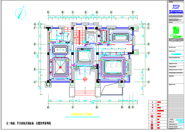 某地区三层别墅电气设计平面图（全套）-图二