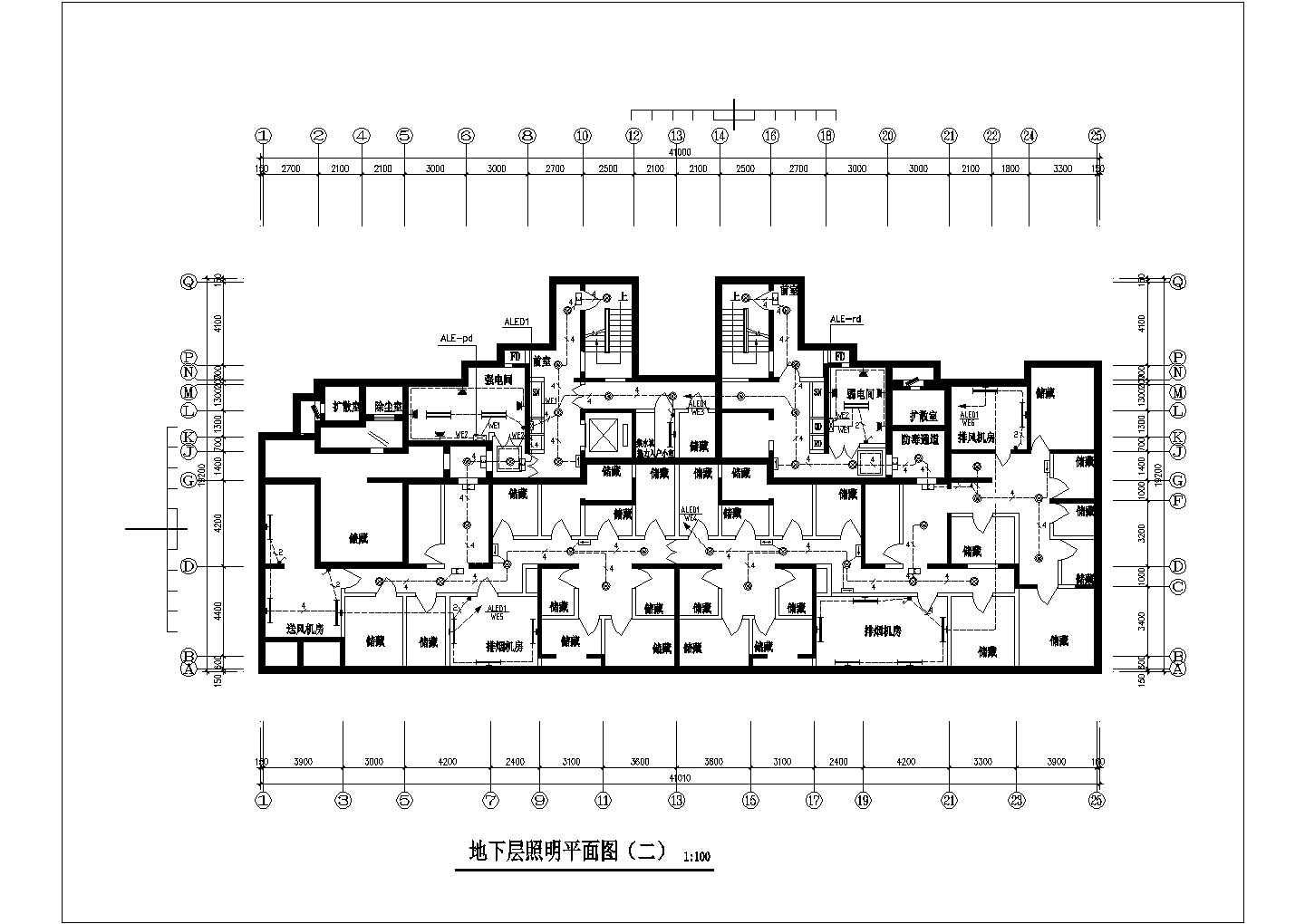 某12457㎡二十五层住宅楼电气施工图纸（含人防）