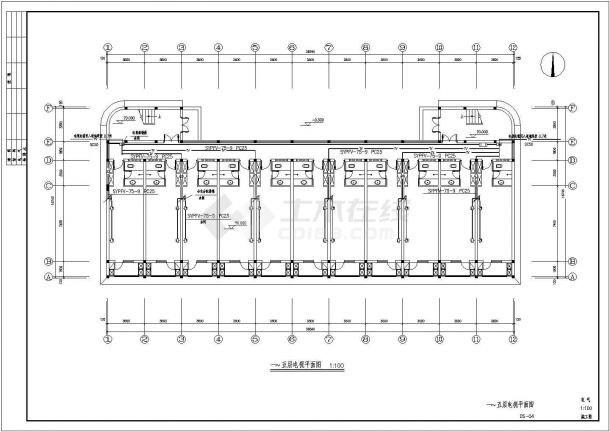 某地五层工业服装车间电气施工设计图-图二
