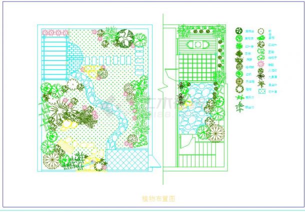 某地小型花园庭院景观绿化组设计图-图一