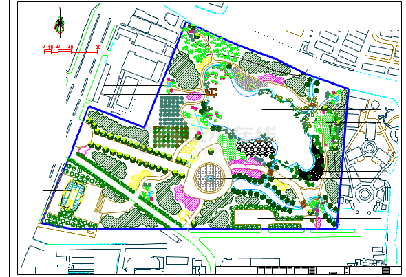  Detailed planning drawing of a small park landscape design - Figure 1