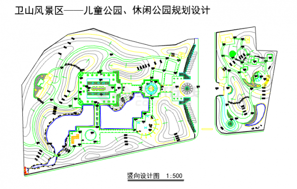 本资料某地小型公园竖向园林景观设计图,其包含的内容为平面图等仅供