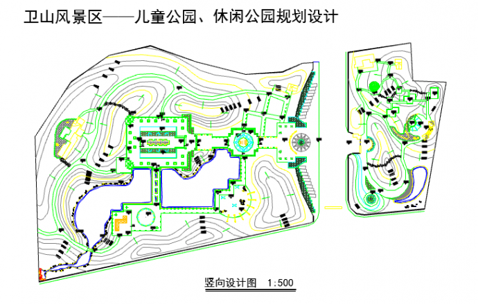 某地小型公园竖向园林景观设计规划图_图1