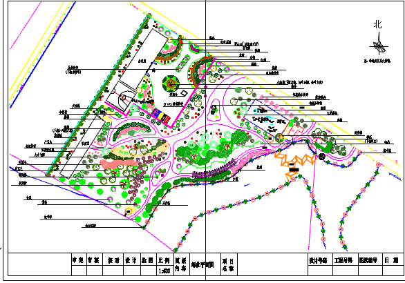 某地小型公园植物配置详细设计规划图-图一