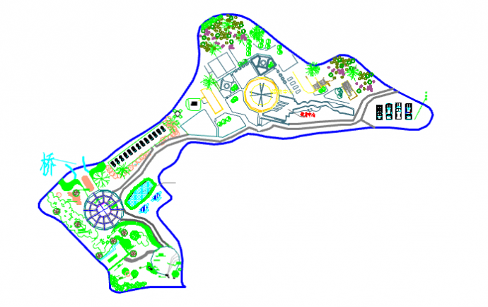 某地小型公园绿化景观规划设计详图_图1