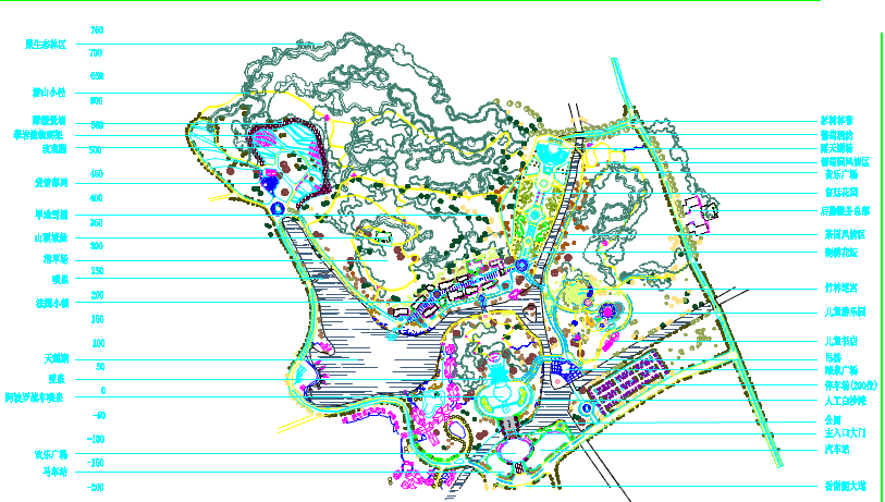 某地小型欢乐四季公园规划设计总平面图