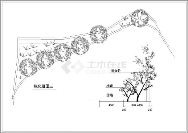 某地小型公园景观绿化组团详图规划图-图二