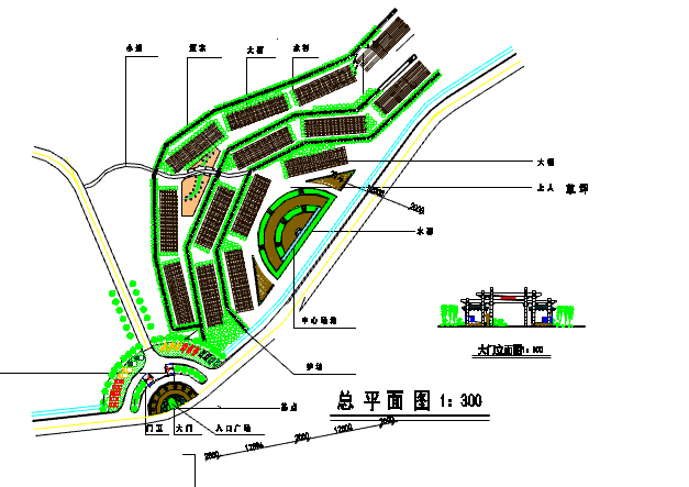 某地公园平面布置及部分节点大样图