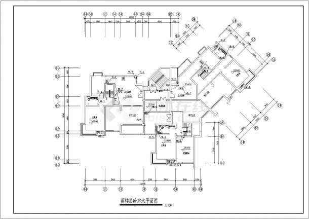 某十一层住宅楼给排水消防设计图（二类建筑）-图二