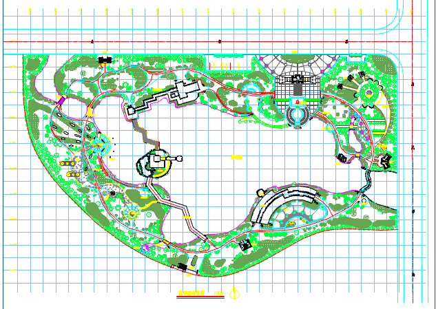 某地小型公园景观设计总平面布置图