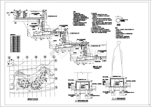 某地区景区雕塑水池结构设计详图（CAD）-图二