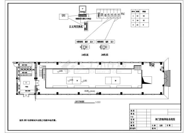 某建筑物闸门控制电气施工网络系统图-图一