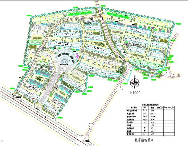 某地小型江信花园景观规划总平面图-图一