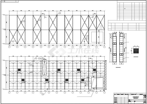 脱硫塔顶棚和楼梯平台钢结构图-图二