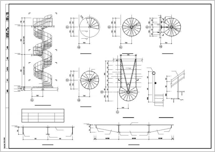 某项目钢结构螺旋楼梯详图及节点大样图_图1