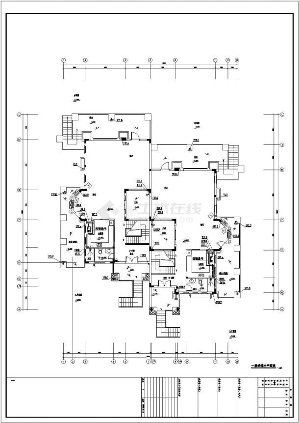 【深圳】三层别墅建筑群给排水设计施工图纸-图二
