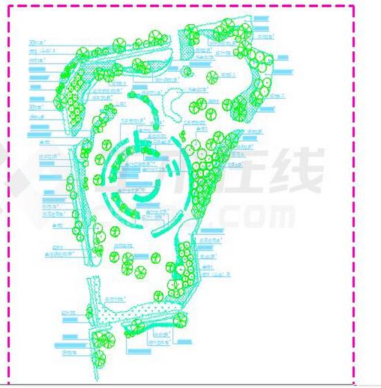 某地区小型公园景观绿化设计种植图_图1