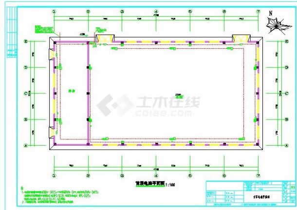 湖南某1040平方米单层厂房电气施工图纸（高9.3米）-图二