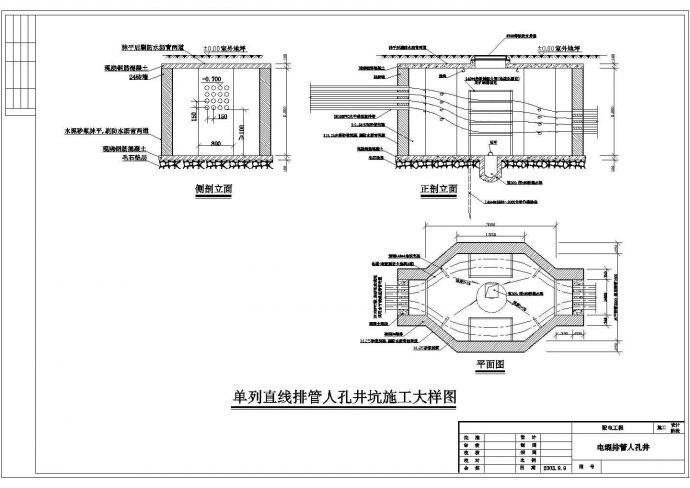 电力电缆人孔井及手孔井电气施工图_图1