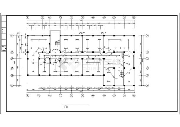 华北某区小型综合办公楼电气规划CAD参考图-图一