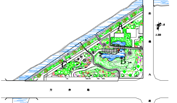 某地小公园绿化园林景观设计施工图-图二