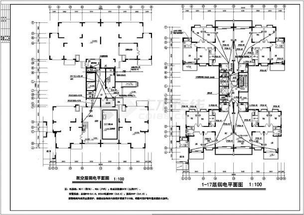 17层高层住宅楼电气全套图纸-图二
